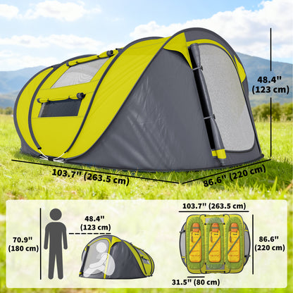 4-Person Instant Pop-Up Camping Tent with Carry Bag