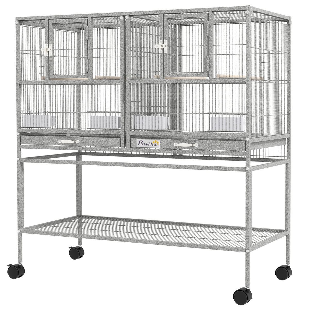 Large double rolling metal bird cage