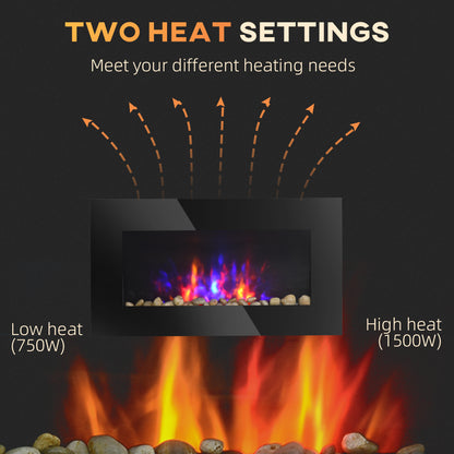 Wall-Mount Electric Fireplace LED 7-Color 28.5 in