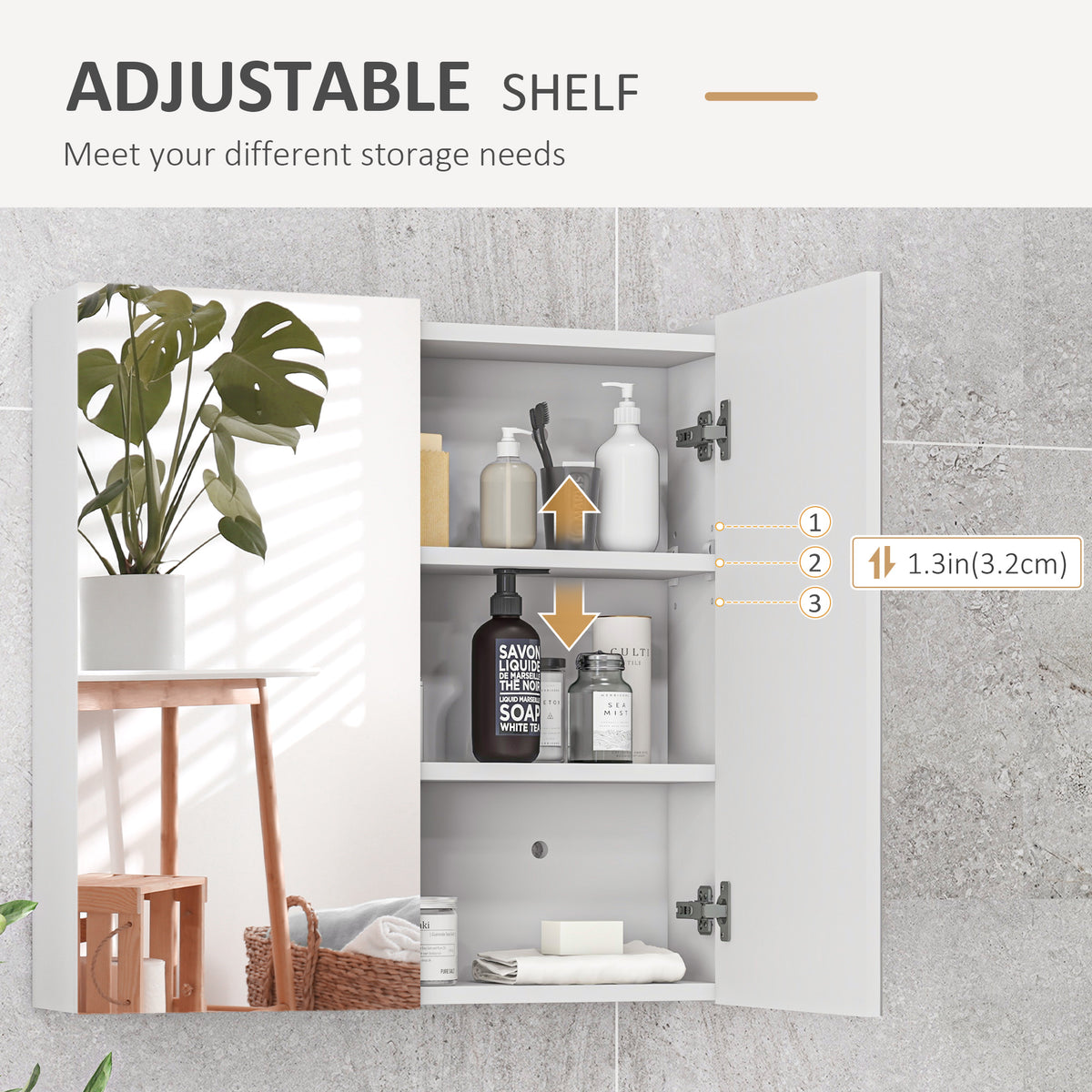 Wall mounted mirrored medicine cabinet