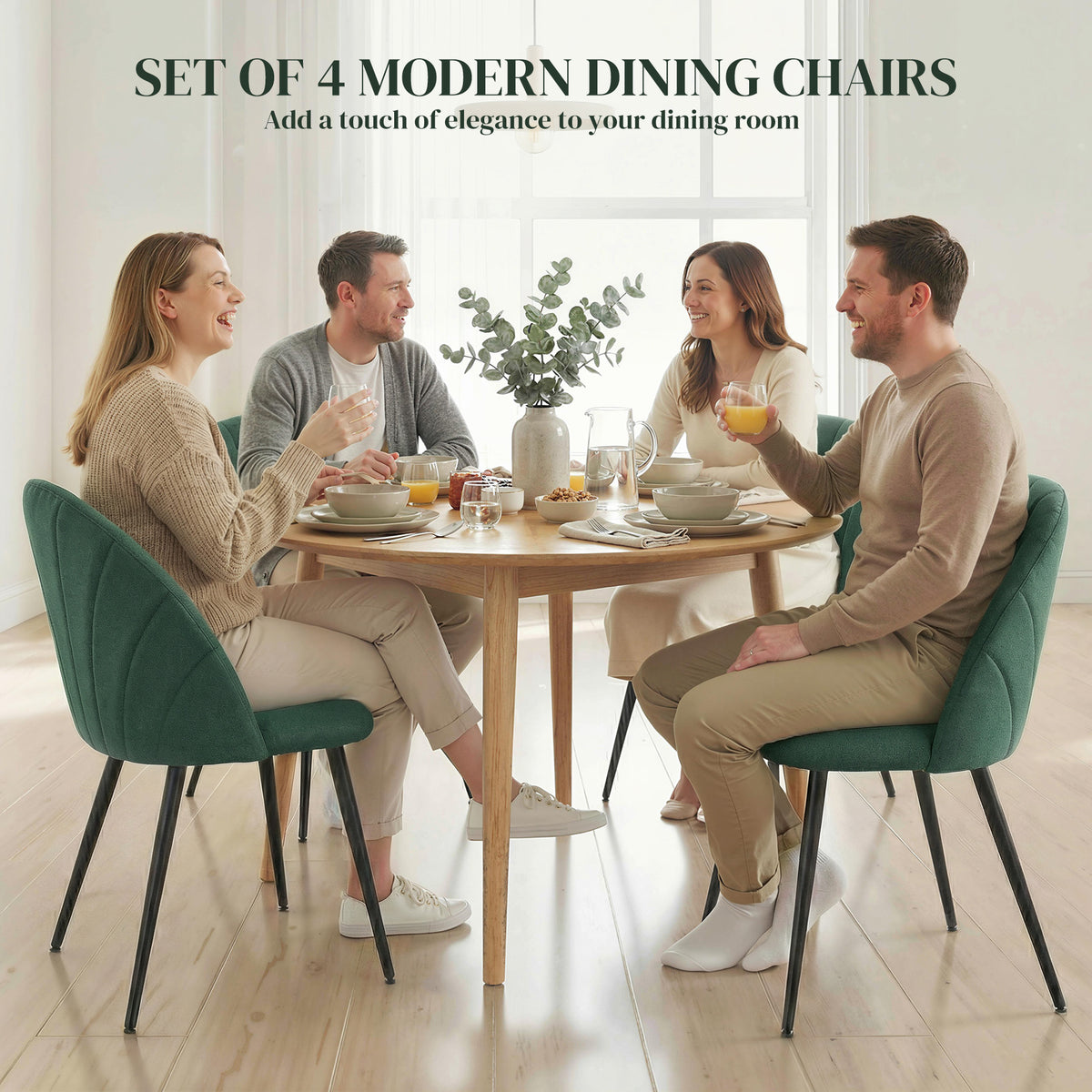 Dining chairs upholstered set of 4