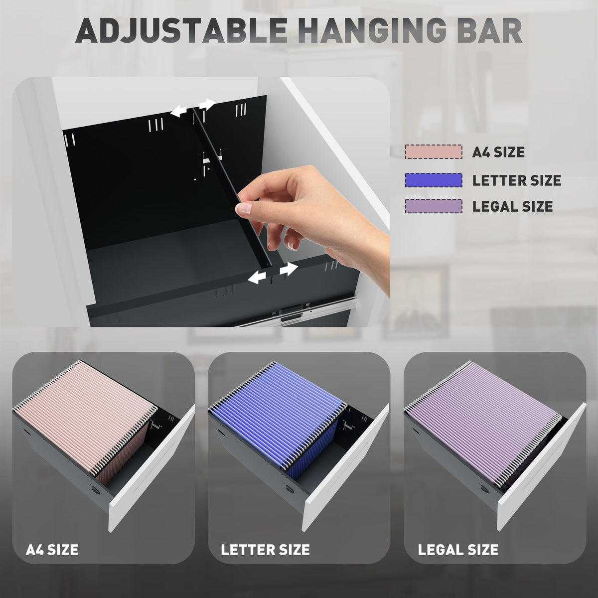 Vertical office filing cabinet lockable