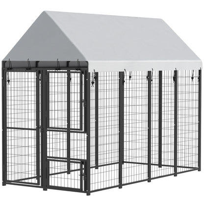 Gran caseta exterior para perros con techo
