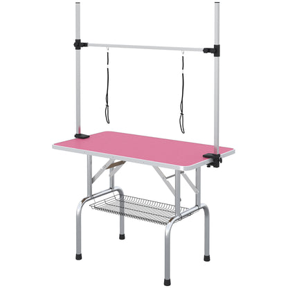 Adjustable Dog Grooming Table with Safety Slings