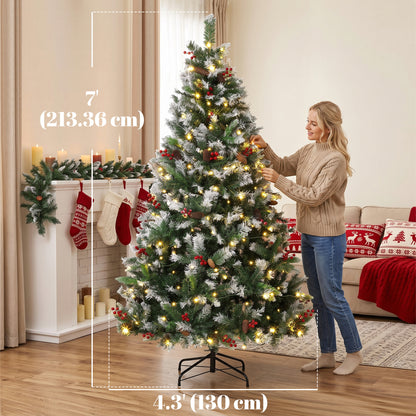Árbol de Navidad artificial nevado preiluminado