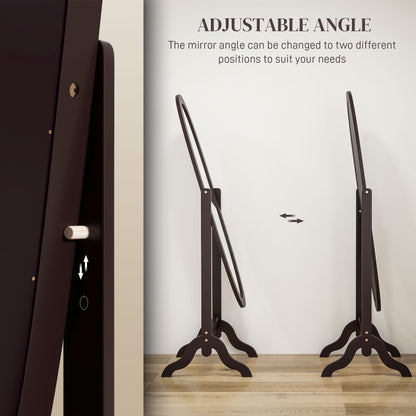 Full Length Oval Floor Standing Mirror Adjustable Angle