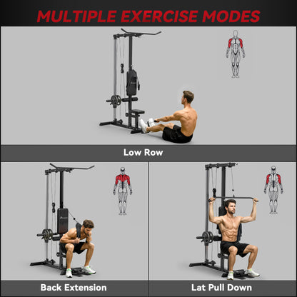 Máquina de remo dorsal para musculación en casa