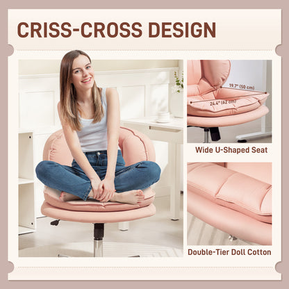 Wide armless tilting office chair