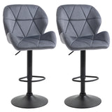 Bar stools adjustable fabric set of 2