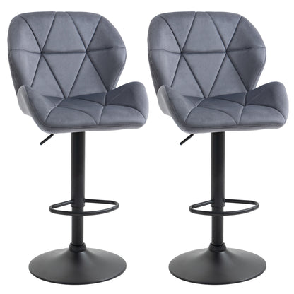 Bar stools adjustable fabric set of 2