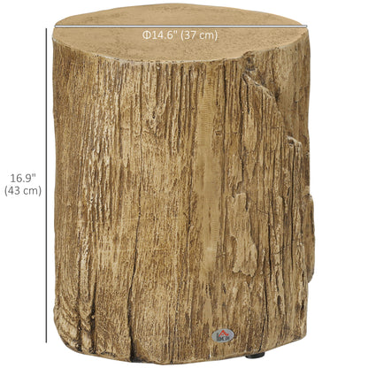 Concrete finish tree stump side table