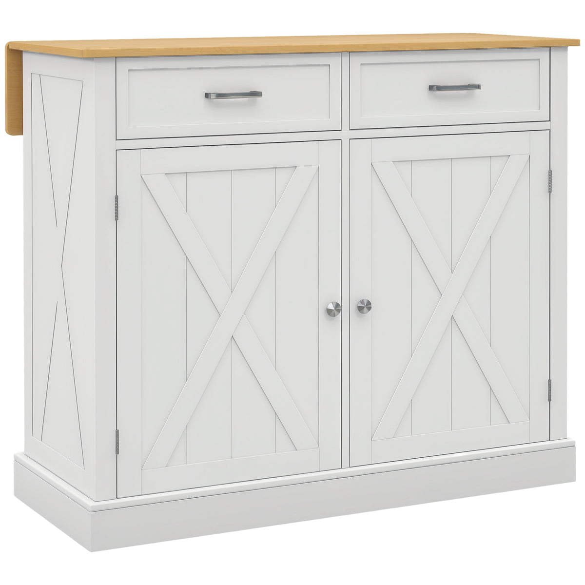 Rolling Kitchen Island with Adjustable Shelves