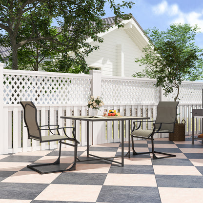 C Spring Patio Chairs High Backrest Set of 2