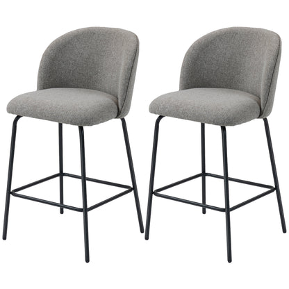 Set of 2 Counter Height Barstools with Backrest