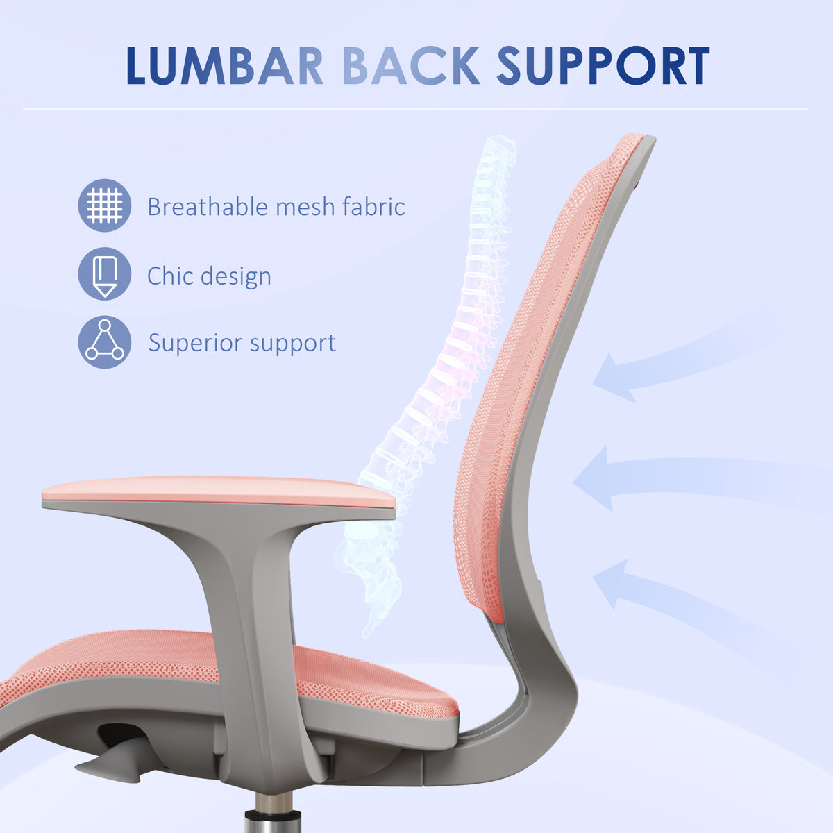 Ergonomic Task Chair with Mesh Back and Armrests