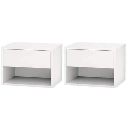 Mesitas de noche de pared con cajón, lote de 2