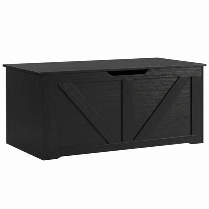 Rustic storage chest with safety hinges