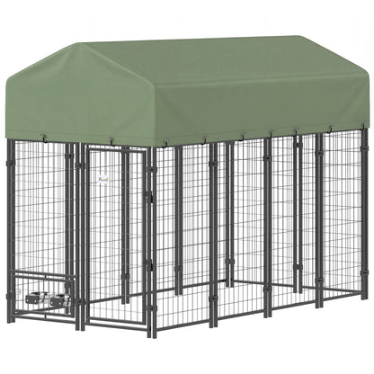 Outdoor dog kennel lockable welded steel playpen