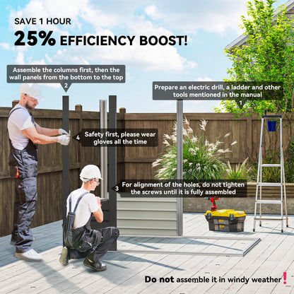 Galvanized Metal Garden Shed 6x4 ft — gray