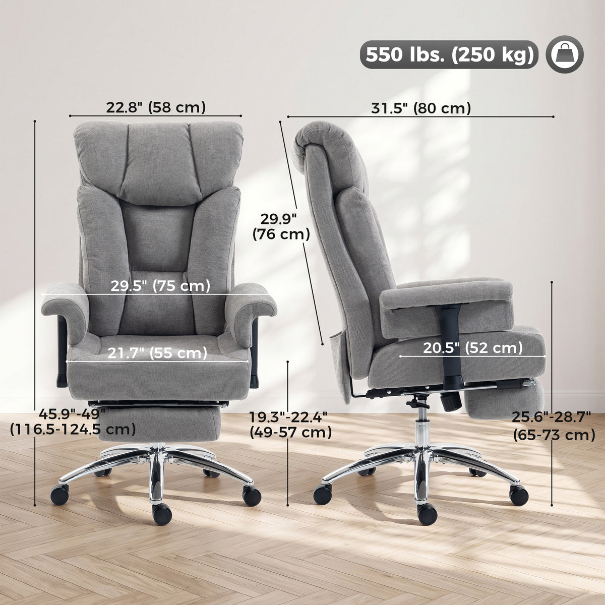 Heavy-duty big and tall ergonomic office chair