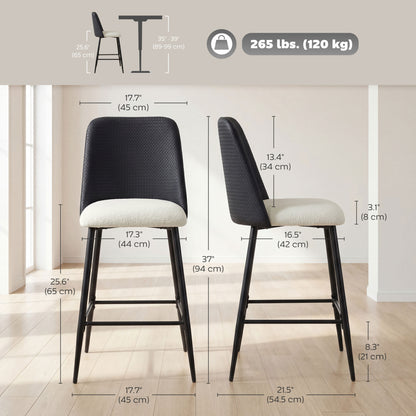 Bar stools set of 2 counter height 26 inch
