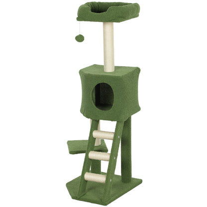 Árbol para gatos de varios niveles con caseta y rascadores de sisal