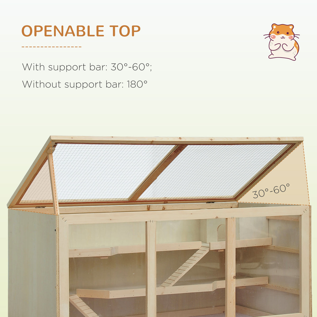 Wooden hamster cage
