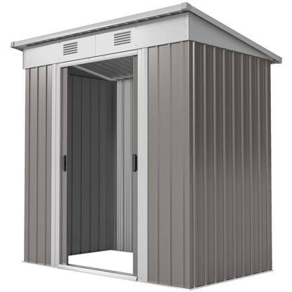 Galvanized Steel Outdoor Storage Shed with Sliding Doors