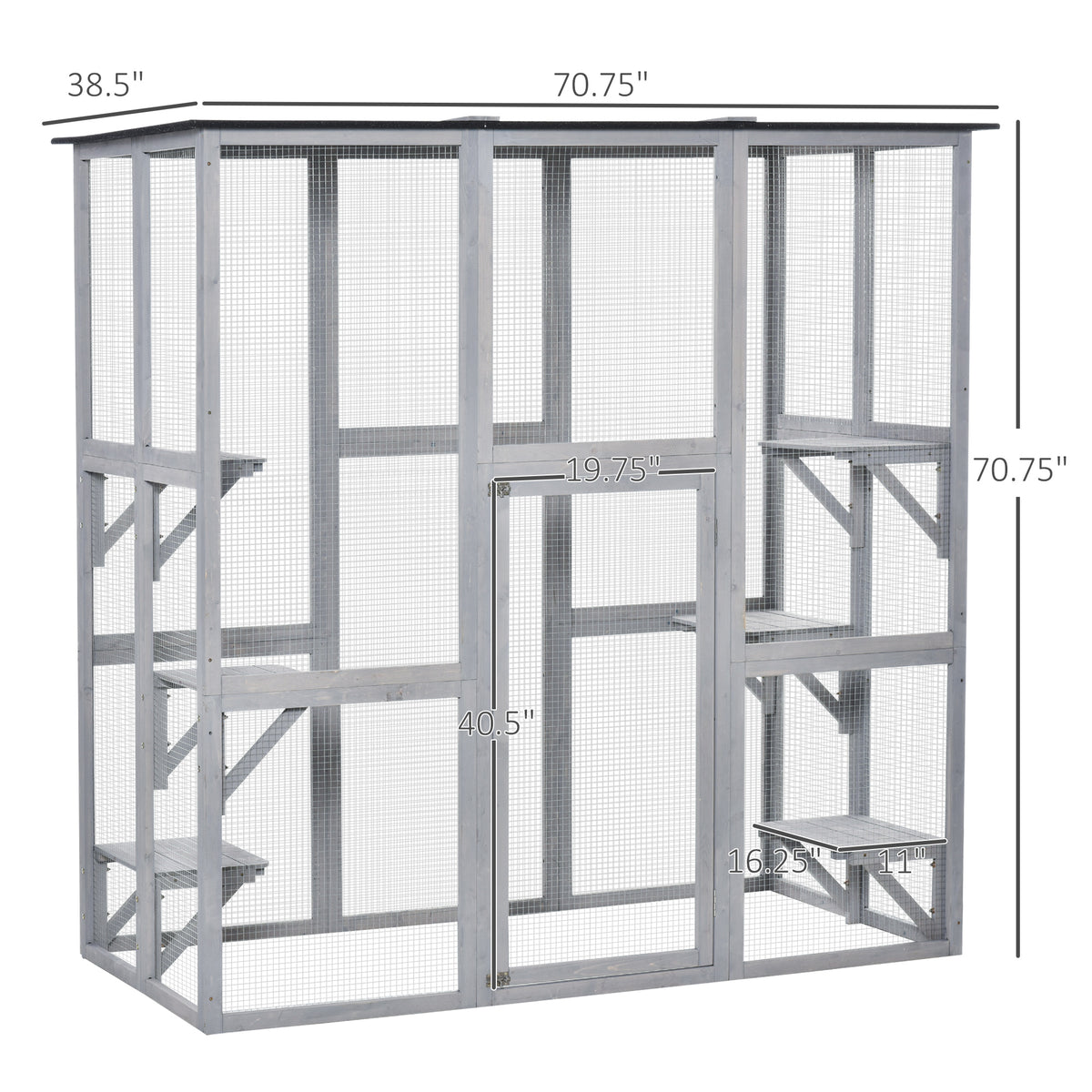 Outdoor Cat Enclosure with 6 Platforms