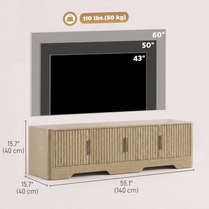 TV Stand with Fluted Doors for TVs up to 60 inches