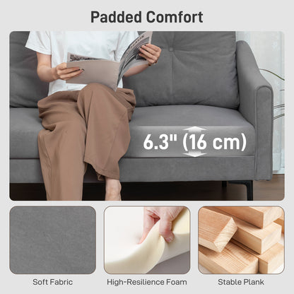2-Seater Sofa Modern Velvet Button Tufted