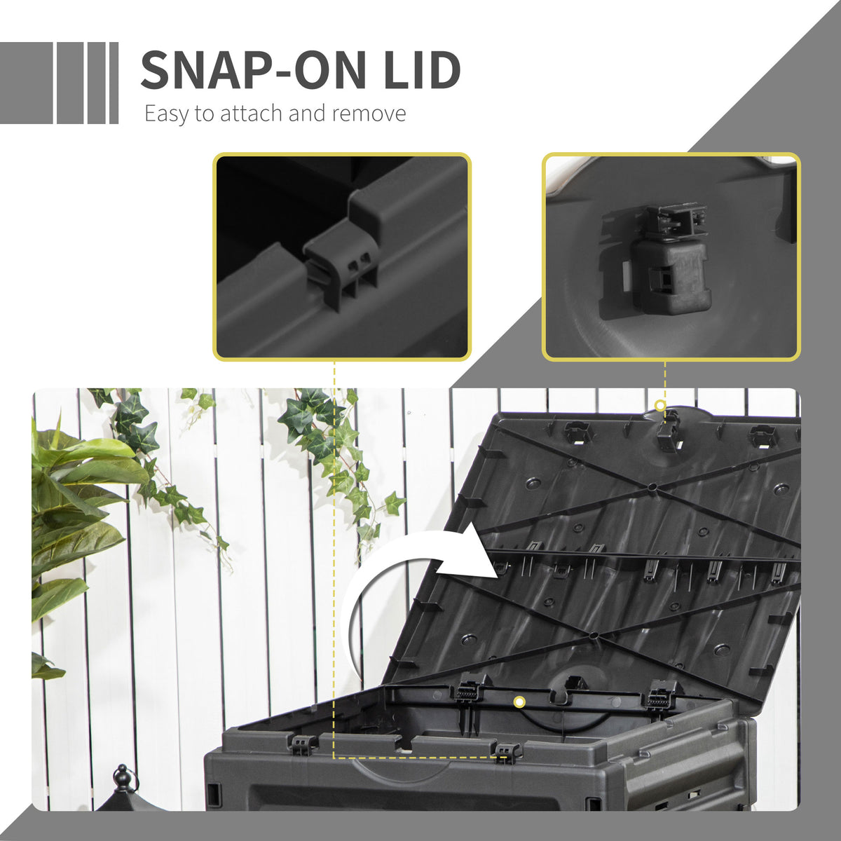 Outdoor Compost Bin 80 Vents 2 Doors 450 L