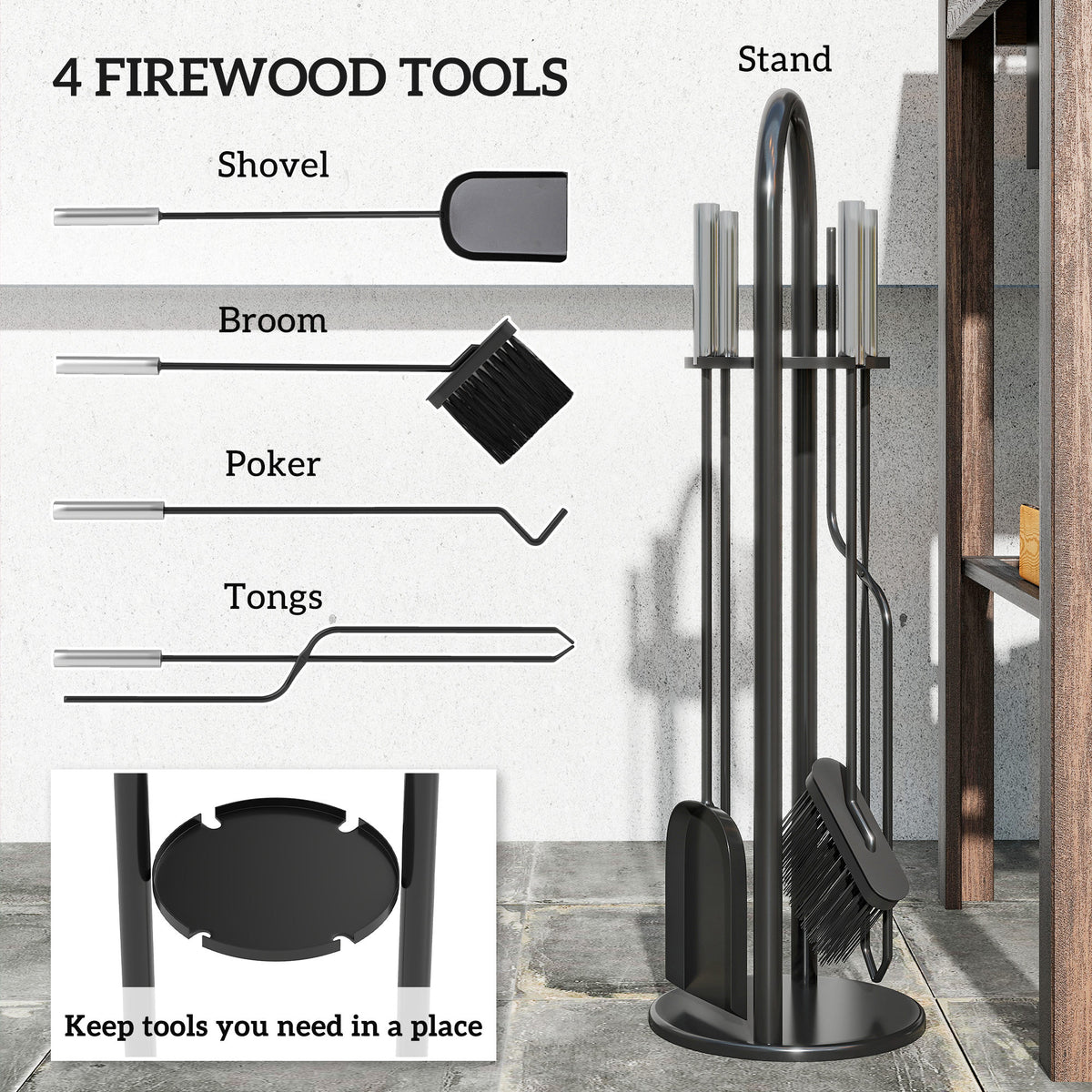 Fireplace Tools Set — Set of 5