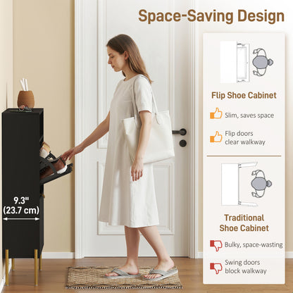 Shoe Cabinet 3 Flip Drawers 18–24 Pairs Storage