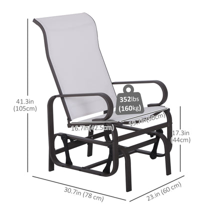 Patio Glider Chair with Breathable Mesh Fabric