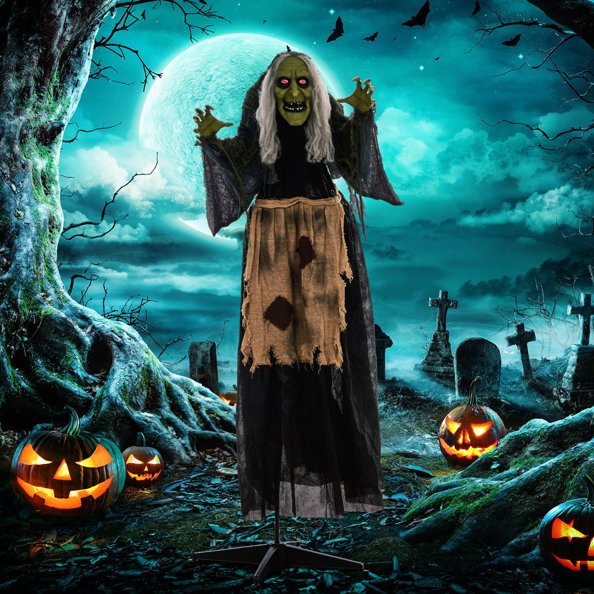 Animated Halloween Witch Decoration Sound Activated