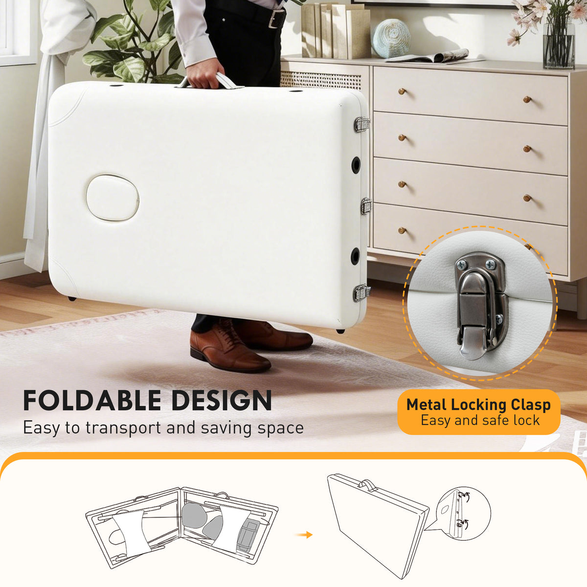 Professional foldable aluminum massage table