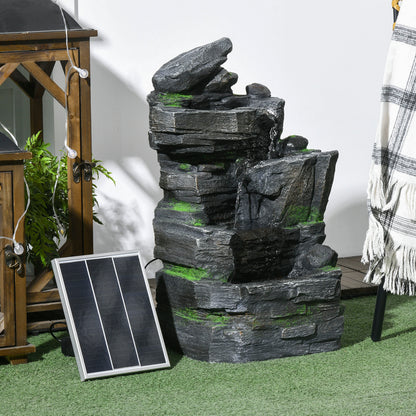 Garden Water Fountain 4 Tier with LED Lights and Pump