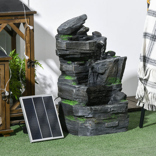 Garden Water Fountain 4 Tier with LED Lights and Pump