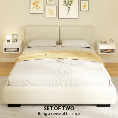 Floating bedside tables wall-mounted — Set of 2