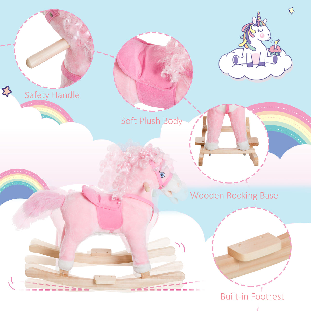 Plush Rocking Horse with Realistic Sounds