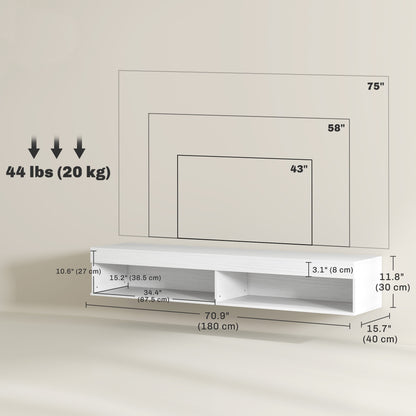 Mueble de TV flotante de pared con luces LED
