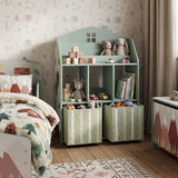 Kids Bookshelf with Storage and Fabric Drawers