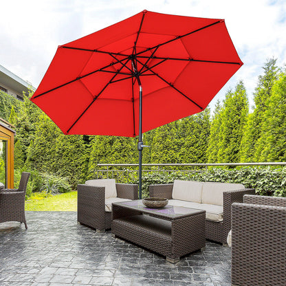 3-Tier Patio Umbrella with Crank and Tilt 9 ft