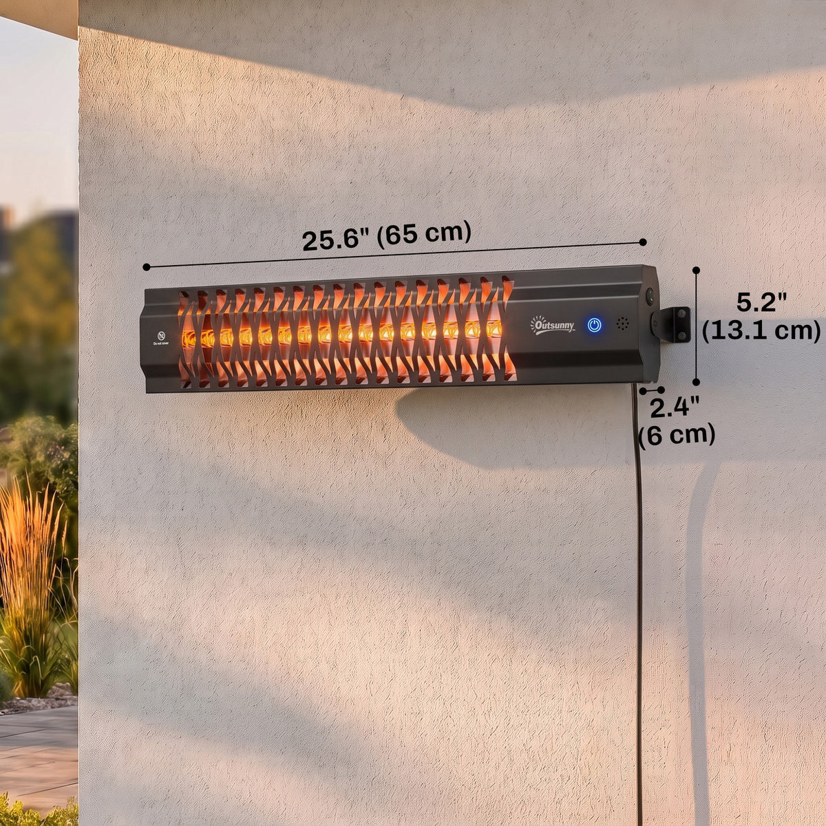 1500 W Electric Wall-Mounted Infrared Patio Heater