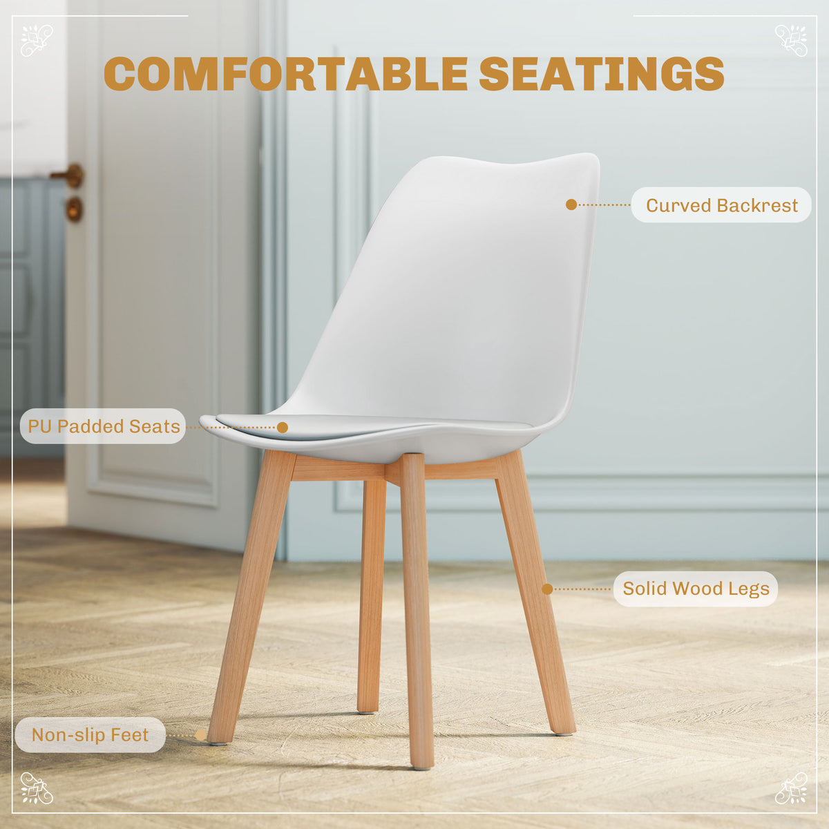 5-Piece Round Dining Set Pedestal Base Padded Chairs
