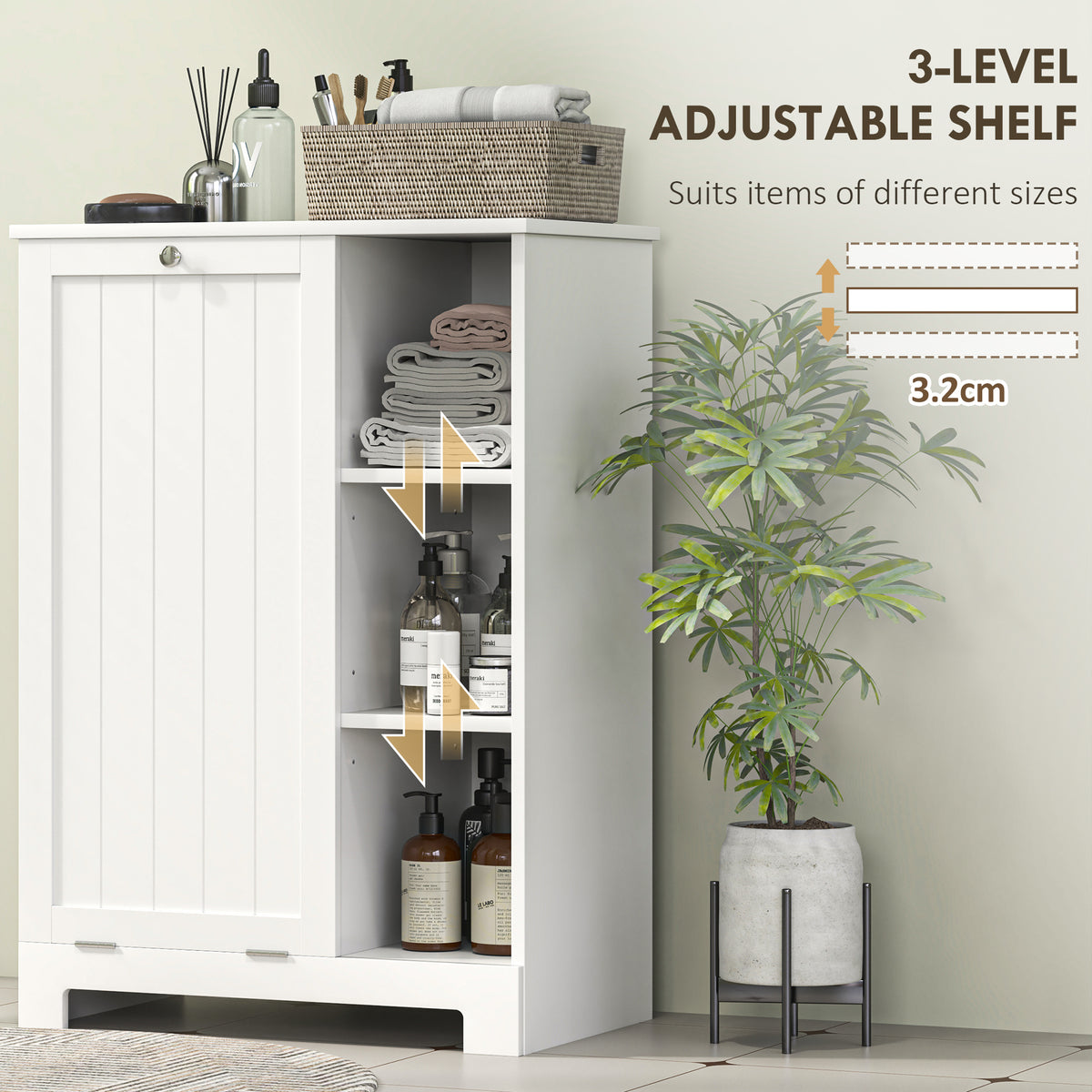 Tilt Out Laundry Cabinet with Removable Basket