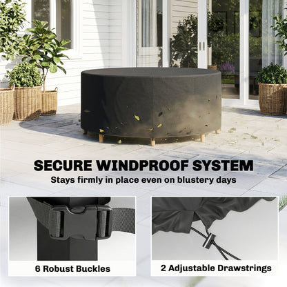 Heavy Duty Round Patio Furniture Cover Waterproof