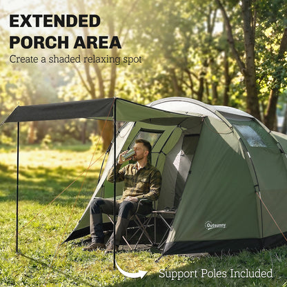 Two-Room Waterproof Tunnel Tent for 3-4 People