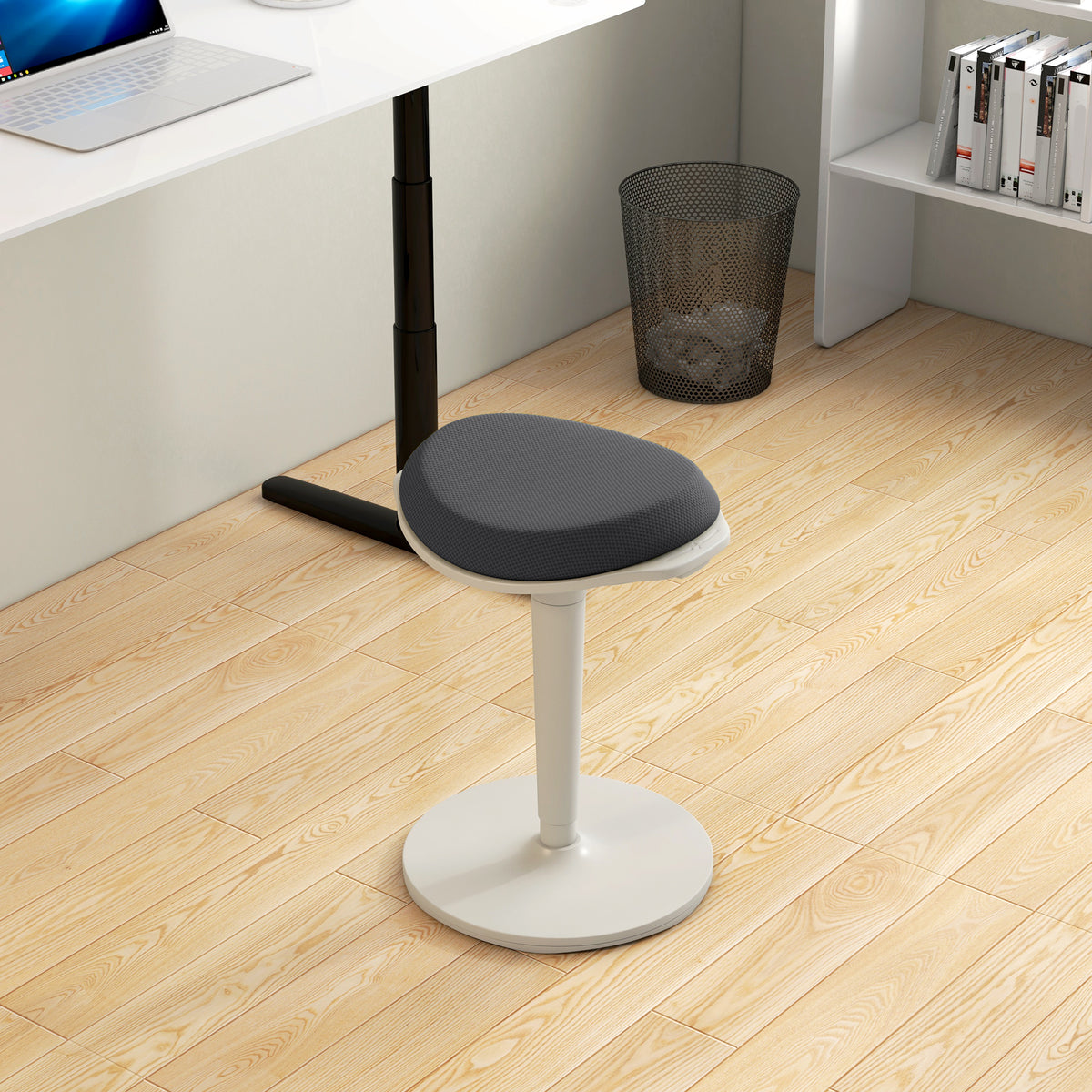 Ergonomic standing desk wobble stool leaning chair